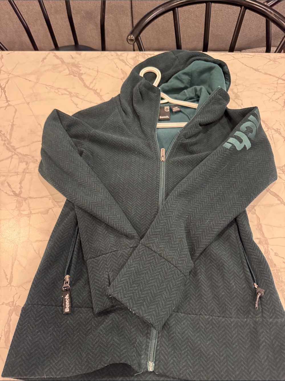 Bench Women's Teal Hooded Zip-Up Utility Jacket